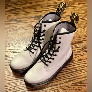 Dr. Marten 1460 Smooth Leather Lace Up Boots-White, US Size 9 women/8 men